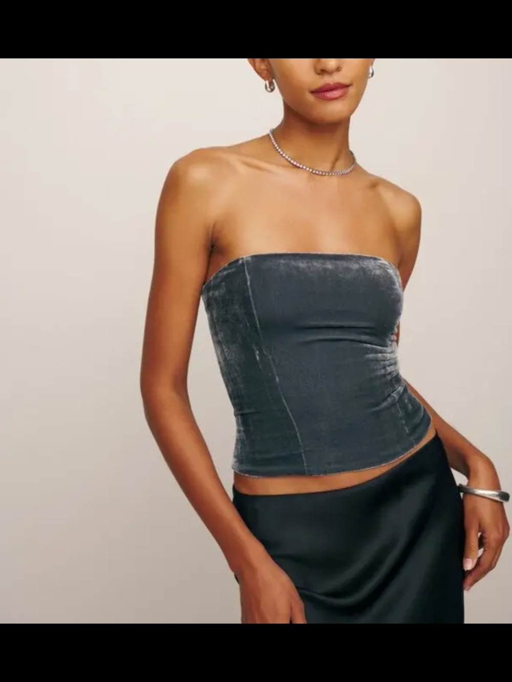 Reformation Giorgina Velvet Tube Top